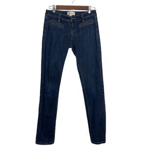 BCBGeneration Women's Dark Wash Zip Pocket Cotton Blend Skinny Denim Jeans Sz 26